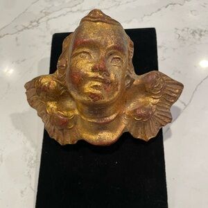 Vintage Cherub Wall Art Florentia Italy gold
